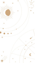 Universe png clipart, simple celestial collage element for bullet journal, transparent background