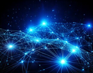 Naklejka premium Abstract network of glowing blue lights and connections 
