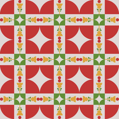 ornamental vector seamless pattern with vintage colorful design