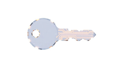 Digital key symbol representing security and access in a technology context