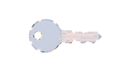Digital key symbol representing security and access in a technology context
