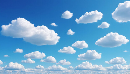 Calming sky scene with puffy clouds creating serene atmosphere for nature photography relaxing visual content enhancing peaceful experiences