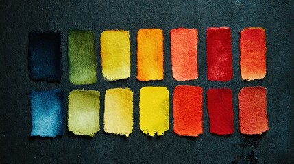 Color palette display on dark background