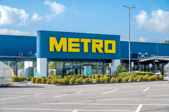 Zvolen, Slovakia - September, 7, 2025 : Metro cash and carry store. Metro AG is a leading international food wholesaler.
