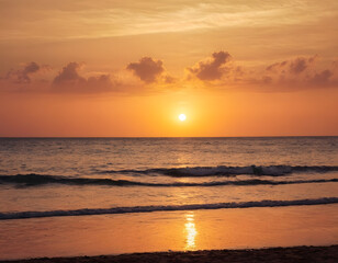 Obraz premium A beautiful sunrise over the sea. A natural background. sunrise on the beach.
