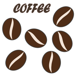 Elegant coffee logo featuring coffee beans symbol. Perfect for café branding, barista themes, coffee packaging, roastery identity, digital design, modern minimalist logos, and creative coffee illustra