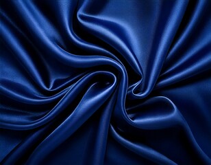 Obraz premium Luxurious dark navy blue silk fabric with elegant draping 