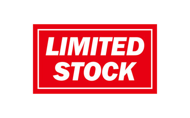 LIMITED STOCK - LIMITED STOCK text written on Red Rubber Stamp 
