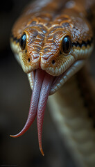 Fototapeta premium a snake’s forked tongue flicking out.