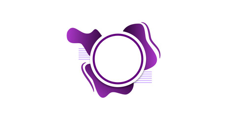 Modern abstract purple circle frame with liquid shapes on transparent background, Creative round frame design with gradient purple abstract elements transparent background