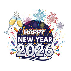 Aesthetic Happy New Year 2026 Celebration Graphic