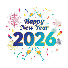 Aesthetic Happy New Year 2026 Celebration Graphic