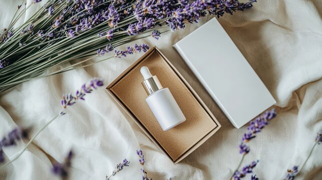 Lavender cosmetic bottle