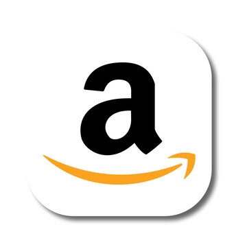 Social Media and Contact information for business card icons featuring amazon logo 2026 with shadow. Ideal for UI design, web development, and branding projects.