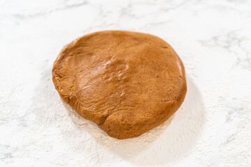 Preparing and Baking Classic Gingerbread Cookies in Gingerbread Man Shapes