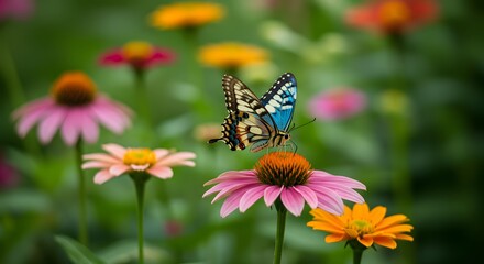 Obraz premium Butterfly on flowers outdoor