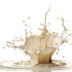 milk splash side view full length isolate on white background,