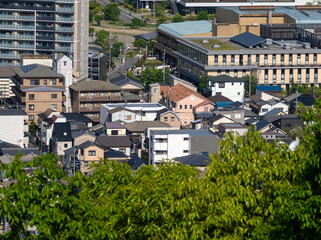 Fototapeta premium 山から見下ろす住宅街の風景