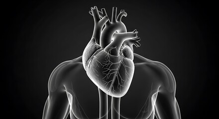 Anatomical Illustration of the Human Heart.