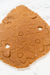Preparing and Baking Classic Gingerbread Cookies in Gingerbread Man Shapes