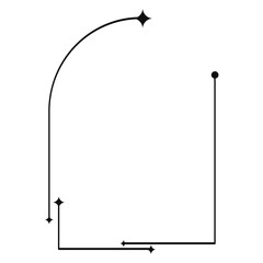 Modern abstract diagram showing connection points and pathways in sleek line art style