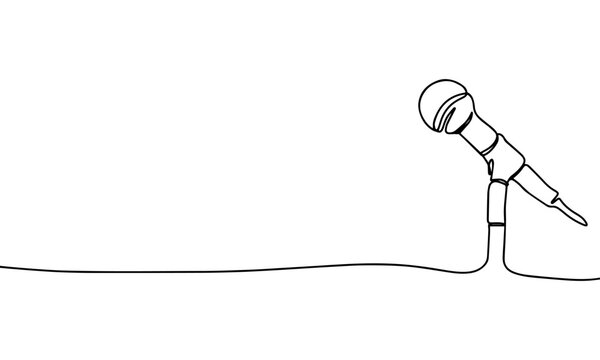 illustration of microphone continuous line 
