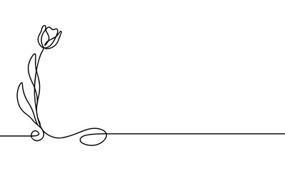 continuous line drawing flower decorative