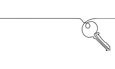 continuous line drawing of key sign