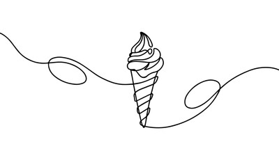 sweet ice cream continuous line