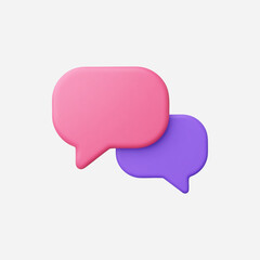 Fototapeta premium 3d Realistic Chat or Message icon vector Illustration