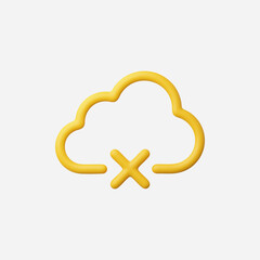 3d Realistic Cloud Connection icon vector Illustration
