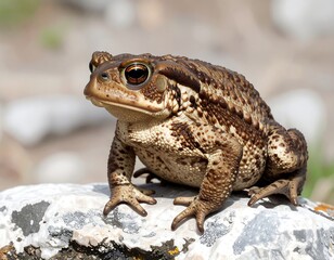Obraz premium Close-up of a toad on a rock