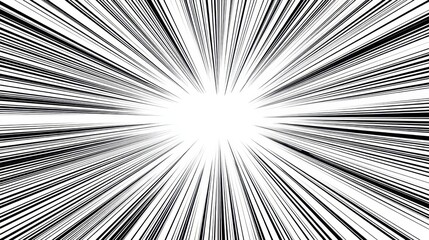 Dynamic Burst of Light Rays Radiating from the Center Creating an Eye-Catching Abstract Background with Energetic Lines and Vibrant Contrast