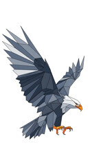Obraz premium Geometric Eagle in Flight Illustration on White Background