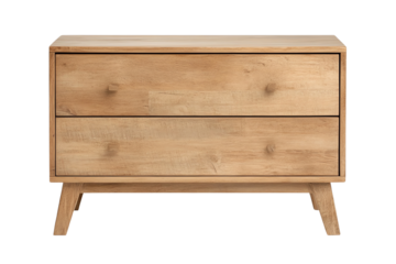 Elegant wooden dresser with two spacious drawers, designed for modern living spaces.