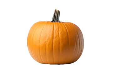 Obraz premium Fresh and vibrant orange pumpkin on a white isolated background, perfect for autumn and Halloween themed decorations.
