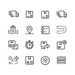 Delivery and Shipping Icons, Logistics Symbols
