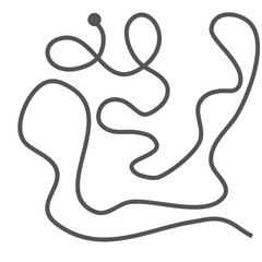 Abstract winding path with a single dot marking its beginning, representing a journey or complex process.
