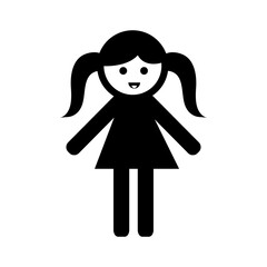 Fototapeta premium Doll icon simple vector isolated symbol vector flat black simple illustration for web and app..eps