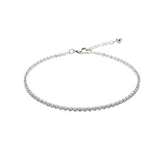 Fototapeta premium Sparkling diamond bracelet with delicate chain and adjustable clasp, isolated on white background