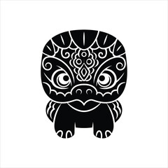 Ornate Tribal Turtle Icon Vector Illustration