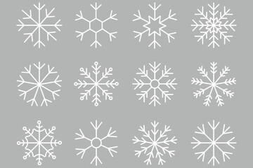 snowflake line icon. snowflake icon set.