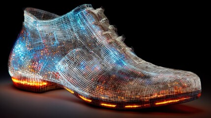 Digital footwear design showcasing innovation and technological advancement