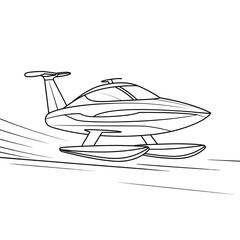 A hydrofoil illustration vector style coloring page