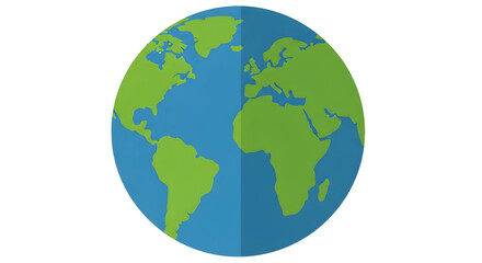 Fototapeta premium Illustrated Earth Globe on White Background for Educational Concepts