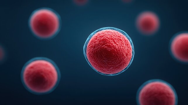 Magnified view of red cells showcasing intricate structure and details of cellular walls, highlighting biological processes and life at microscopic level