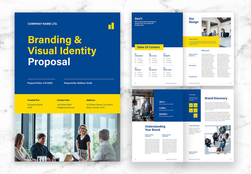 Blue And Yellow Branding And Visual Identity Proposal