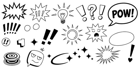 Comic Book Elements:  Graphic Design Assets for Projects