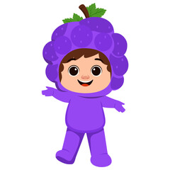 Child in a Purple Grape Costume Illustration