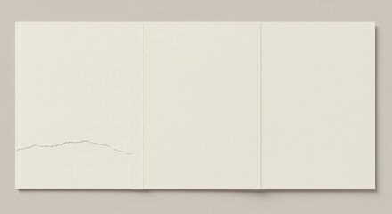 Textured Cream Surface with Torn Edge and Vertical Lines